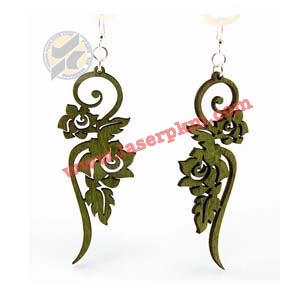 طرح لیزر گوشواره مدل گل